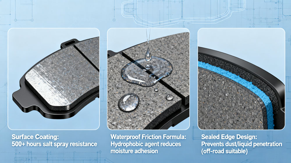 Anti-corrosion and rust-proof brake pads